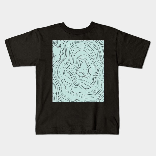 Blue Abstract Topography  Aesthetic  Pattern Kids T-Shirt by zedonee